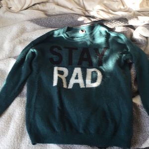 Sparkle & Fade green STAY RAD sweater, size M